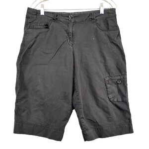 Style & Co. Bermuda Shorts Capris Black Size 12 Cotton Blend Pockets